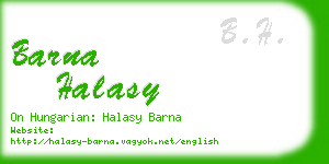 barna halasy business card